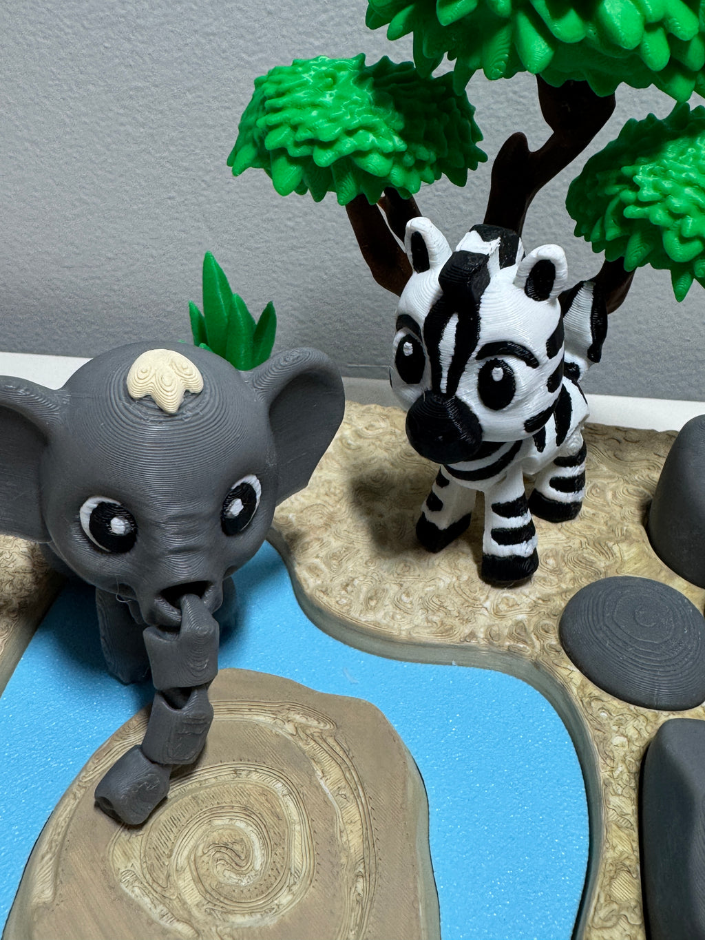 🦓 3D Printed Safari Diorama 🐘🌿